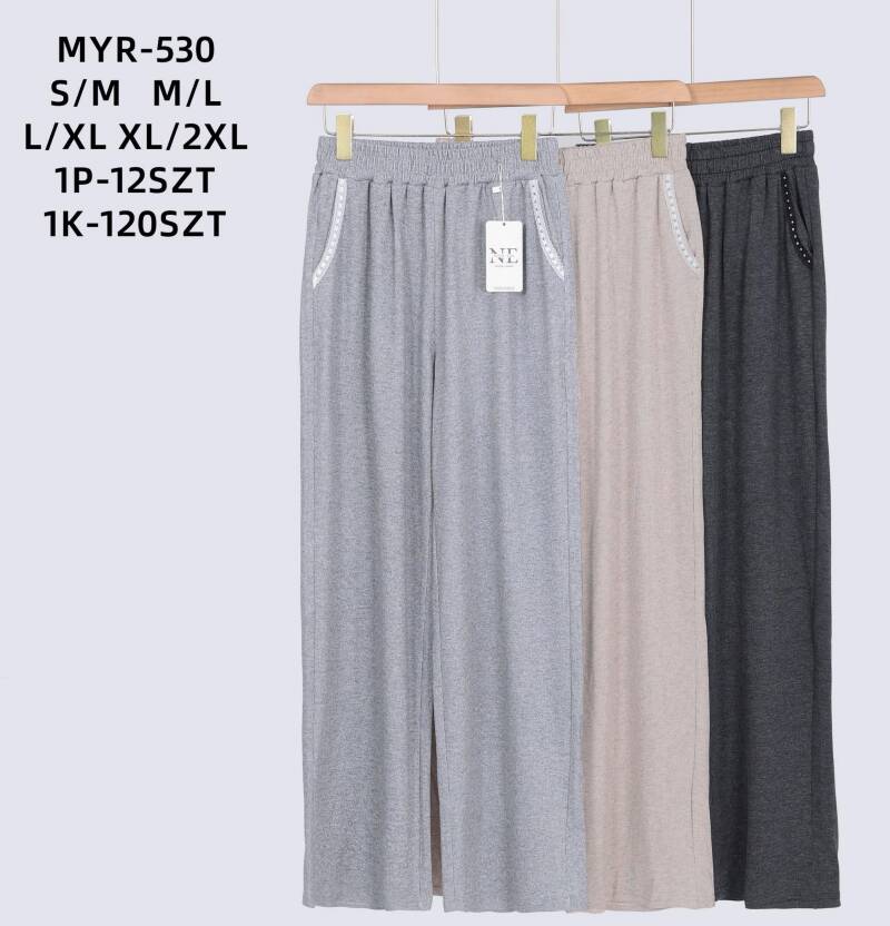 Spodnie damskie Roz S-2XL, 1 kolor Paczka 12 szt
